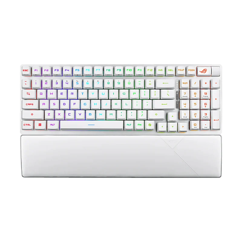 كيبورد ألعاب أسوس X902 سكوب II 96 RX لاسلكي بمفاتيح ABS، عربي، أبيض