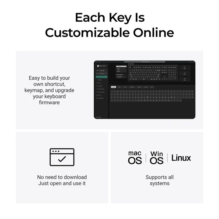 Keychron K10 Max QMK 100% Wireless RGB Mechanical Gaming Keyboard (RGB Backlight Hot-Swappable) - Black