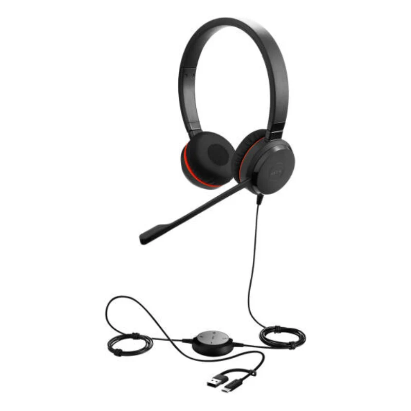 سماعة رأس جابرا إيفولف 20SE MS ستيريو سلكية - USB-C وUSB-A / أسود
