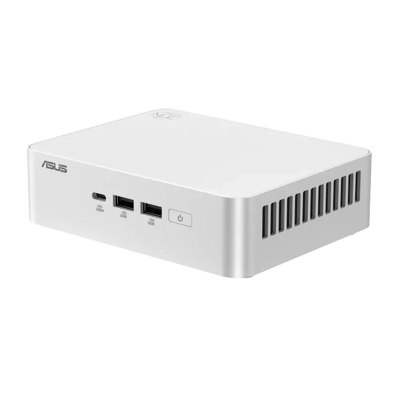 كمبيوتر أسوس NUC 15 برو+، معالج إنتل ألترا 9 285H، معالج رسومات إنتل آرك، نظام DOS (بدون نظام تشغيل)، ضمان 3 سنوات، أبيض
