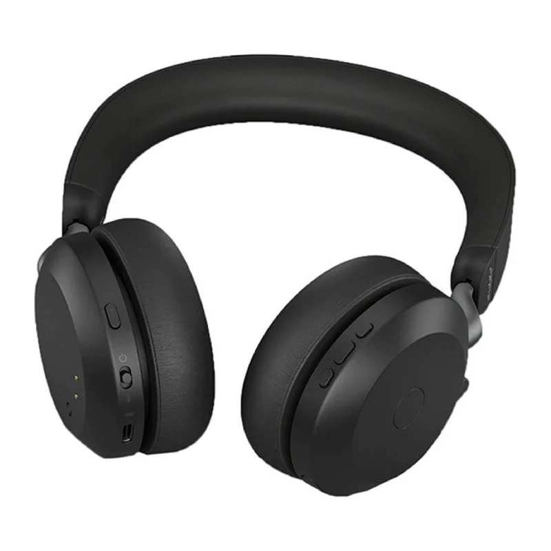 سماعة رأس جابرا إيفولف 2 75 ستيريو MS، USB-C، مع حامل شحن، لاسلكية، أسود