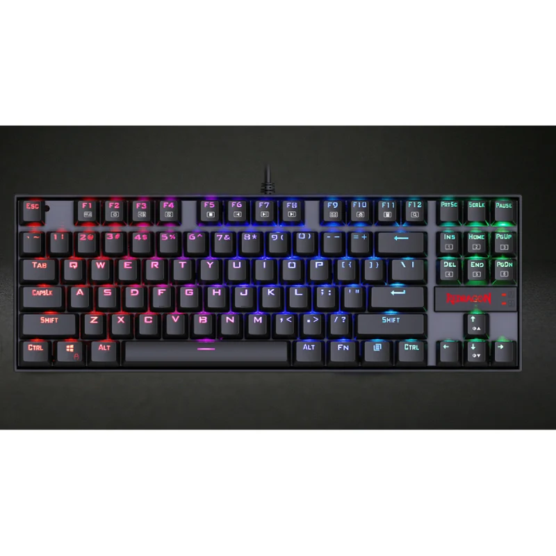 لوحة مفاتيح ألعاب ميكانيكية ريدراجون كومارا K552-RGB-B، TKL، سلكية، 87 مفتاحًا، باللون الأسود