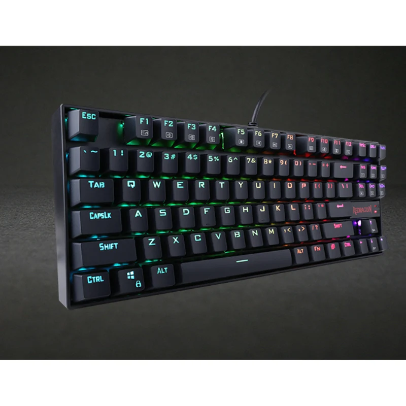 لوحة مفاتيح ألعاب ميكانيكية ريدراجون كومارا K552-RGB-B، TKL، سلكية، 87 مفتاحًا، باللون الأسود