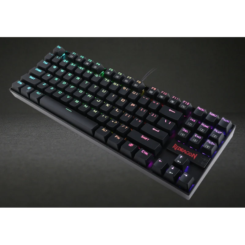 لوحة مفاتيح ألعاب ميكانيكية ريدراجون كومارا K552-RGB-B، TKL، سلكية، 87 مفتاحًا، باللون الأسود