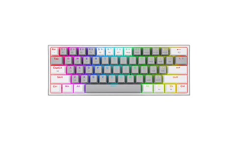 لوحة مفاتيح ألعاب ميكانيكية ريدراجون فيز برو K616GW-RGB بثلاثة أوضاع، باللون الرمادي/الأبيض