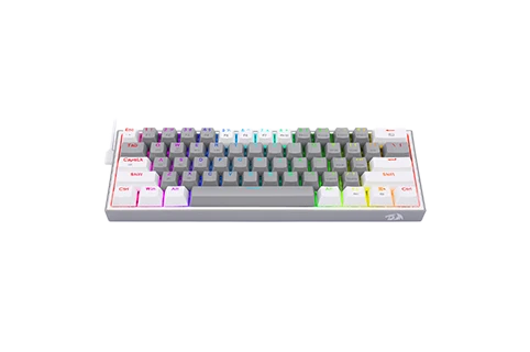لوحة مفاتيح ألعاب ميكانيكية ريدراجون فيز برو K616GW-RGB بثلاثة أوضاع، باللون الرمادي/الأبيض