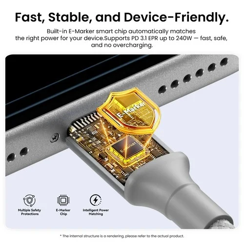 Vention Magnetic Cable USB 2.0 C Male to C Male Cable - 1 Meter / Orange