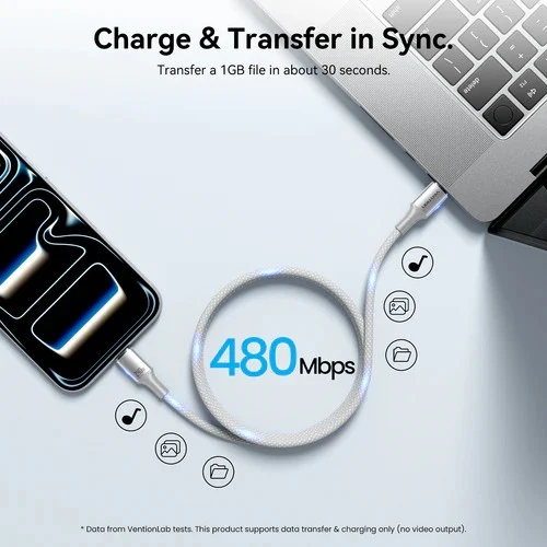 Vention Magnetic Cable USB 2.0 C Male to C Male Cable - 1 Meter / Orange
