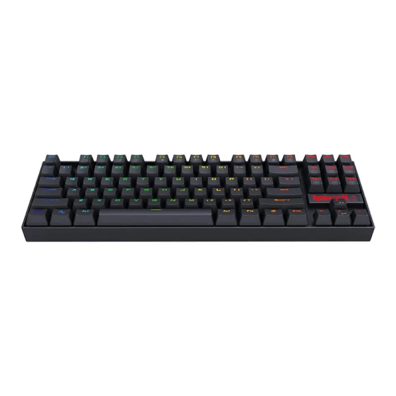 لوحة مفاتيح ميكانيكية ريدراجون كومارا K552، TKL، سلكية، RGB، سوداء بمفاتيح زرقاء، 87 مفتاحًا، باللون الأسود
