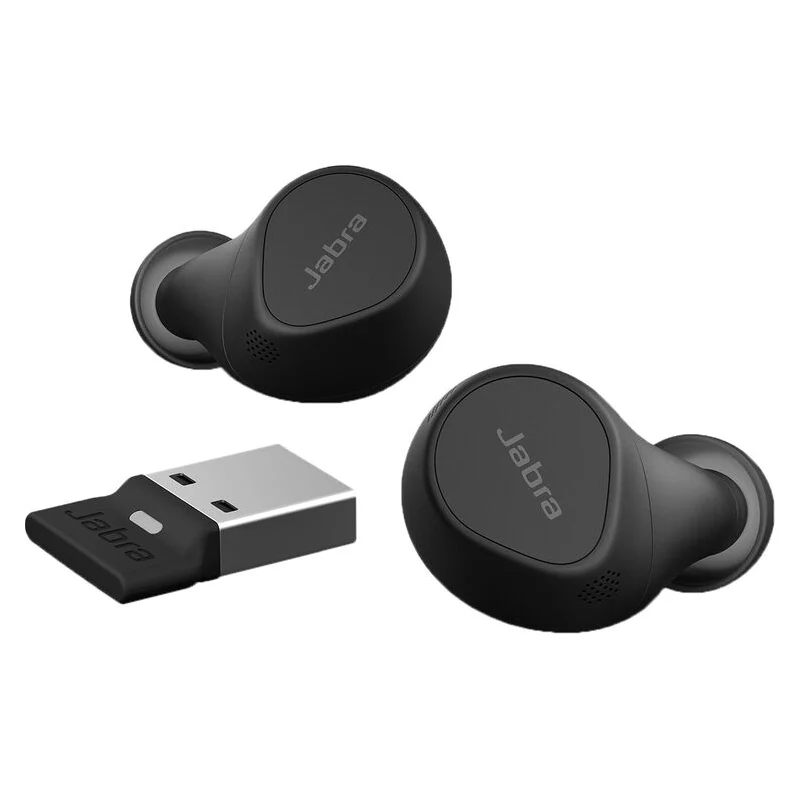 سماعات أذن جابرا إيفولف 2 بودز، USB-A، MS، مع دونجل بلوتوث USB-A لمايكروسوفت تيمز