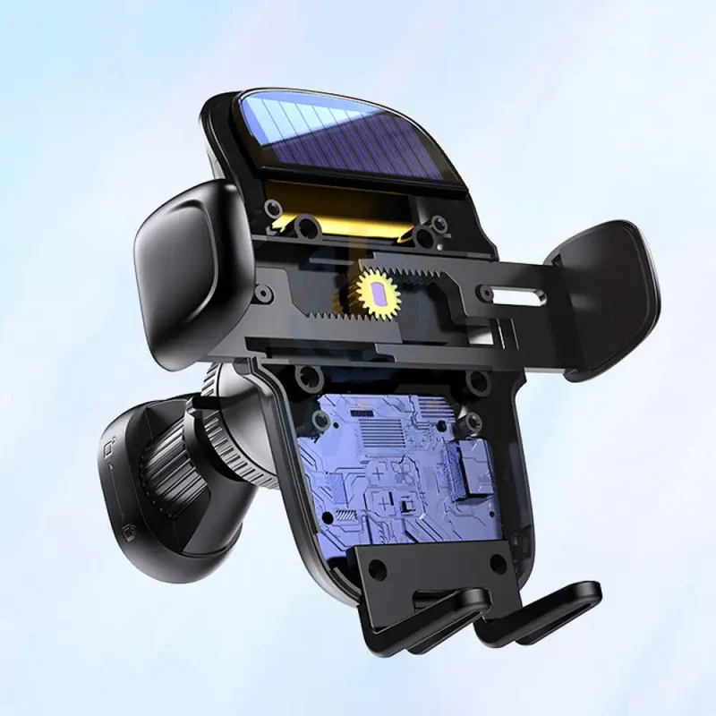 Yesido C164 Solar Power Clip Phone Holder - 110mAh / 2 Amps - Black