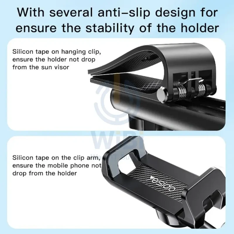 Yesido C194 Sun Visor Universal Mobile Holder - Black