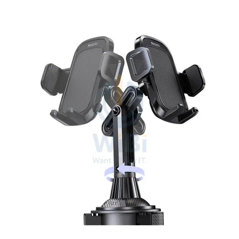 Yesido C195 Car Cup Hole Spring Clip Phone Holder - Black