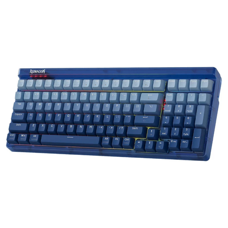 لوحة مفاتيح ميكانيكية ريدراجون جارين K656WB-RGB-PRO، بحجم 90%، بلوتوث، سلكية، بطارية بسعة 3000 مللي أمبير، باللون البنفسجي