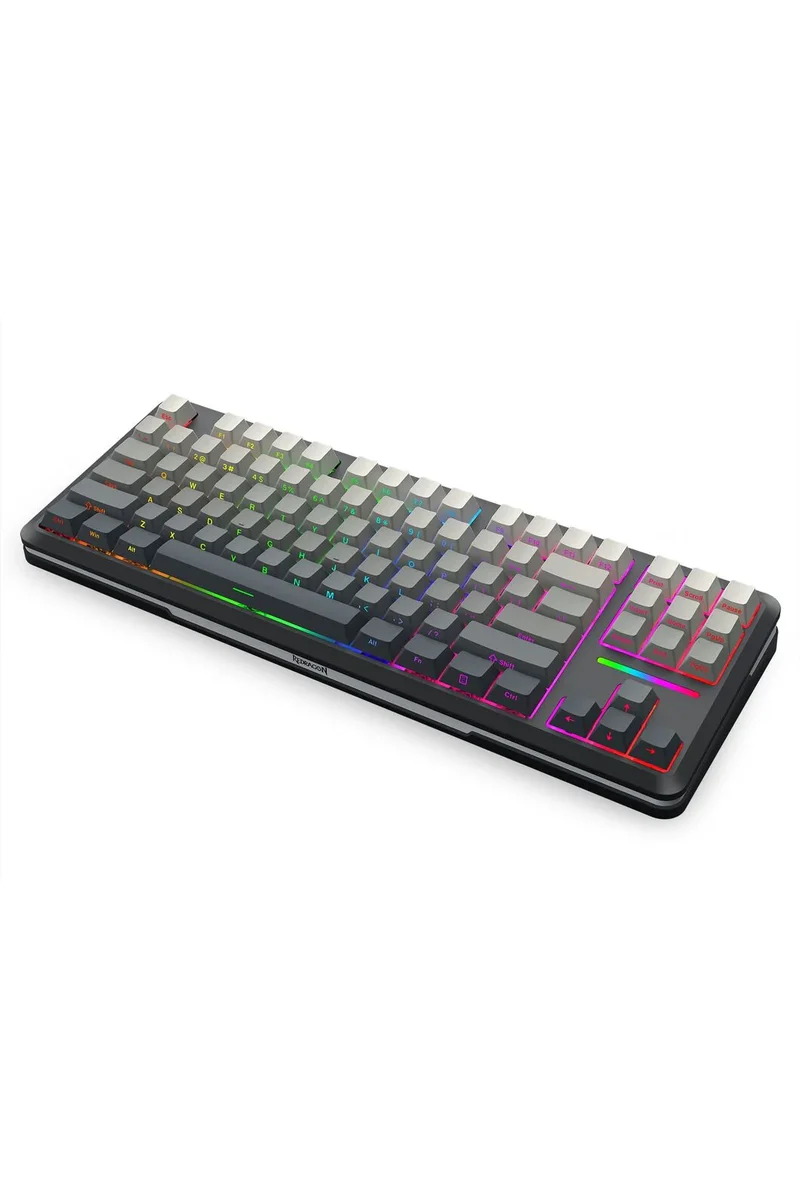 لوحة مفاتيح ميكانيكية ريدراجون K734SP RGB برو وايلد سلاش تشاركول TKL، بتركيب جاسكيت، لاسلكية، باللون الفحمي
