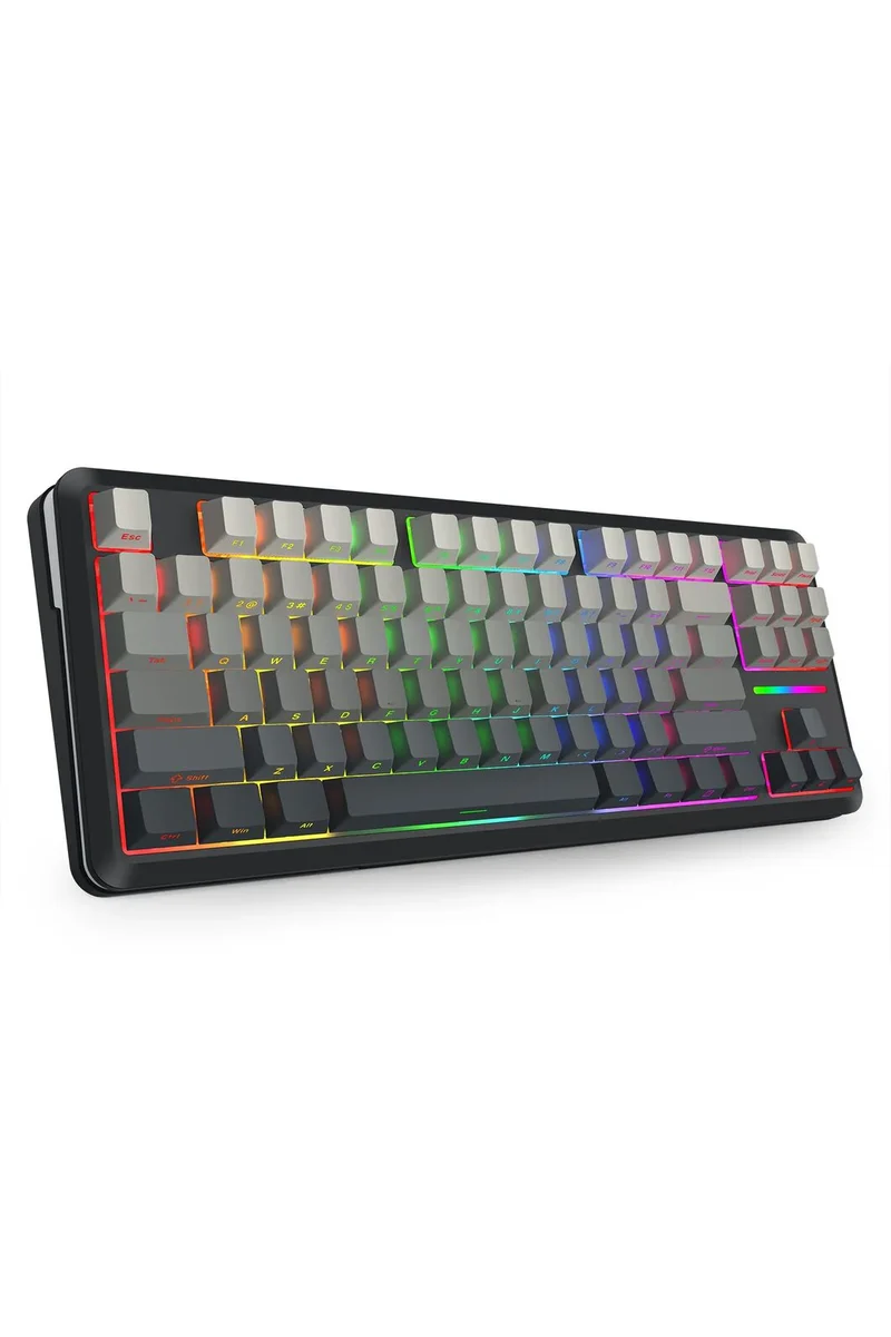 لوحة مفاتيح ميكانيكية ريدراجون K734SP RGB برو وايلد سلاش تشاركول TKL، بتركيب جاسكيت، لاسلكية، باللون الفحمي