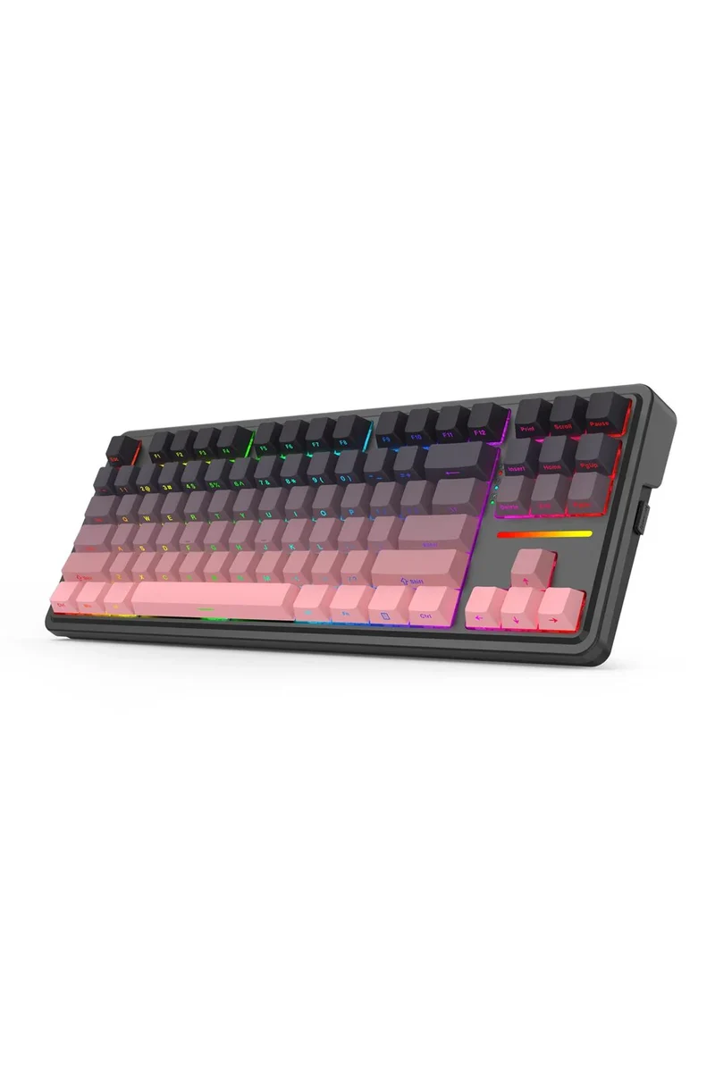 لوحة مفاتيح ميكانيكية لاسلكية ريدراجون K728SP RGB برو أنطونيوم برو بينك للألعاب - تصميم TKL / وردي