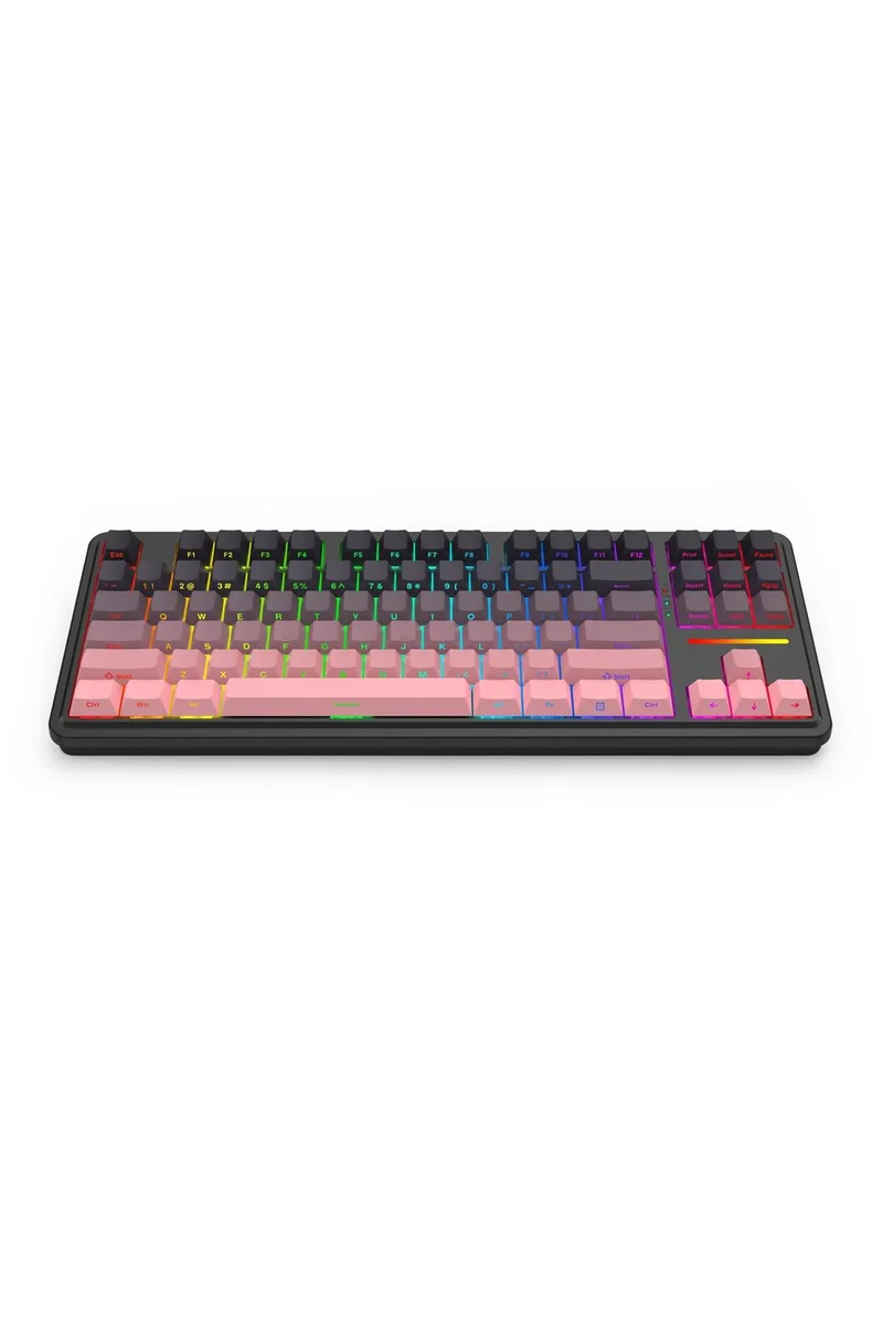 لوحة مفاتيح ميكانيكية لاسلكية ريدراجون K728SP RGB برو أنطونيوم برو بينك للألعاب - تصميم TKL / وردي