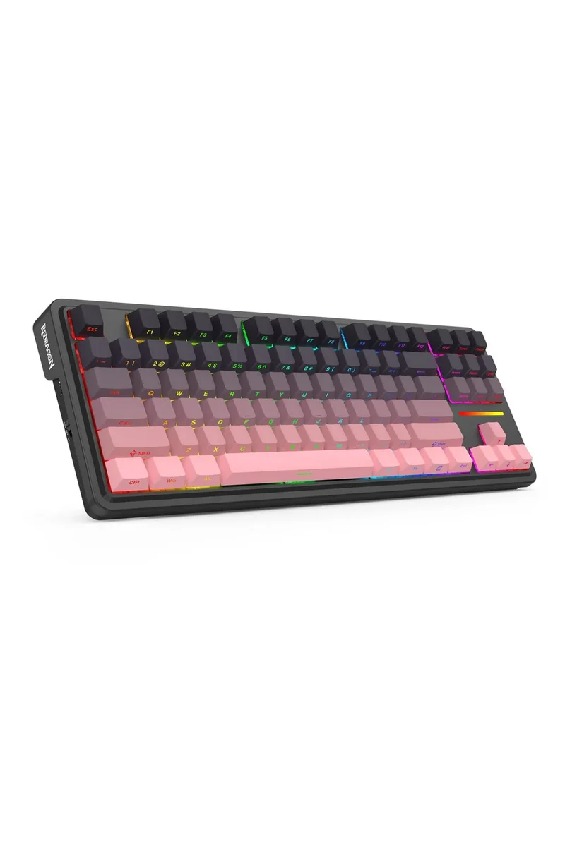 لوحة مفاتيح ميكانيكية لاسلكية ريدراجون K728SP RGB برو أنطونيوم برو بينك للألعاب - تصميم TKL / وردي