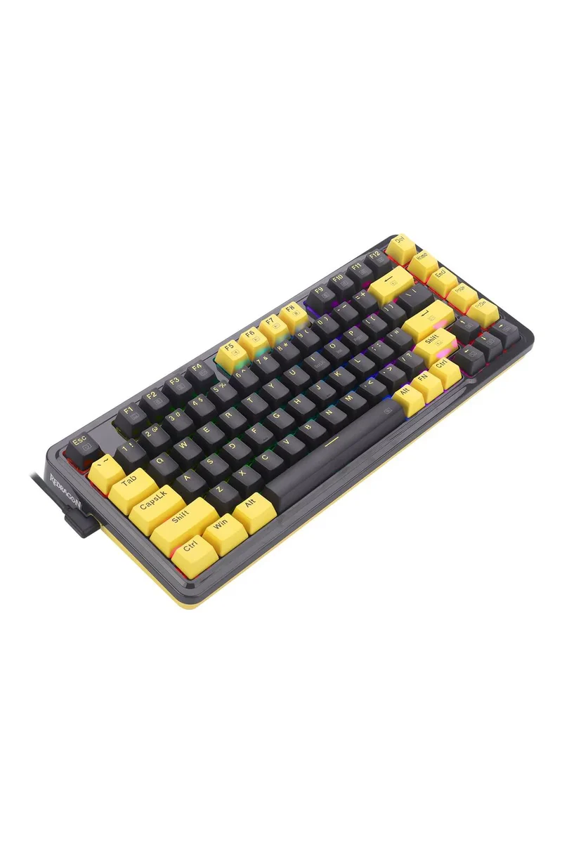 لوحة مفاتيح ألعاب ميكانيكية ريدراجون K649PY ‏RGB إلف بلاك بحجم 75% وتركيب بحشية - إلف بلاك