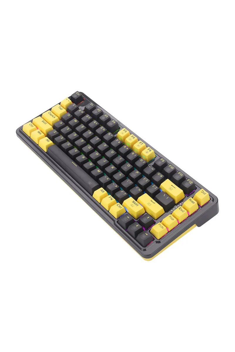 لوحة مفاتيح ألعاب ميكانيكية ريدراجون K649PY ‏RGB إلف بلاك بحجم 75% وتركيب بحشية - إلف بلاك