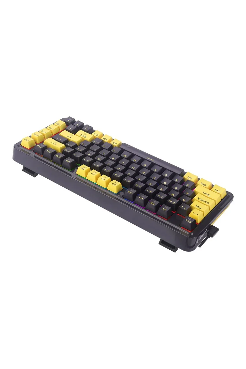 لوحة مفاتيح ألعاب ميكانيكية ريدراجون K649PY ‏RGB إلف بلاك بحجم 75% وتركيب بحشية - إلف بلاك