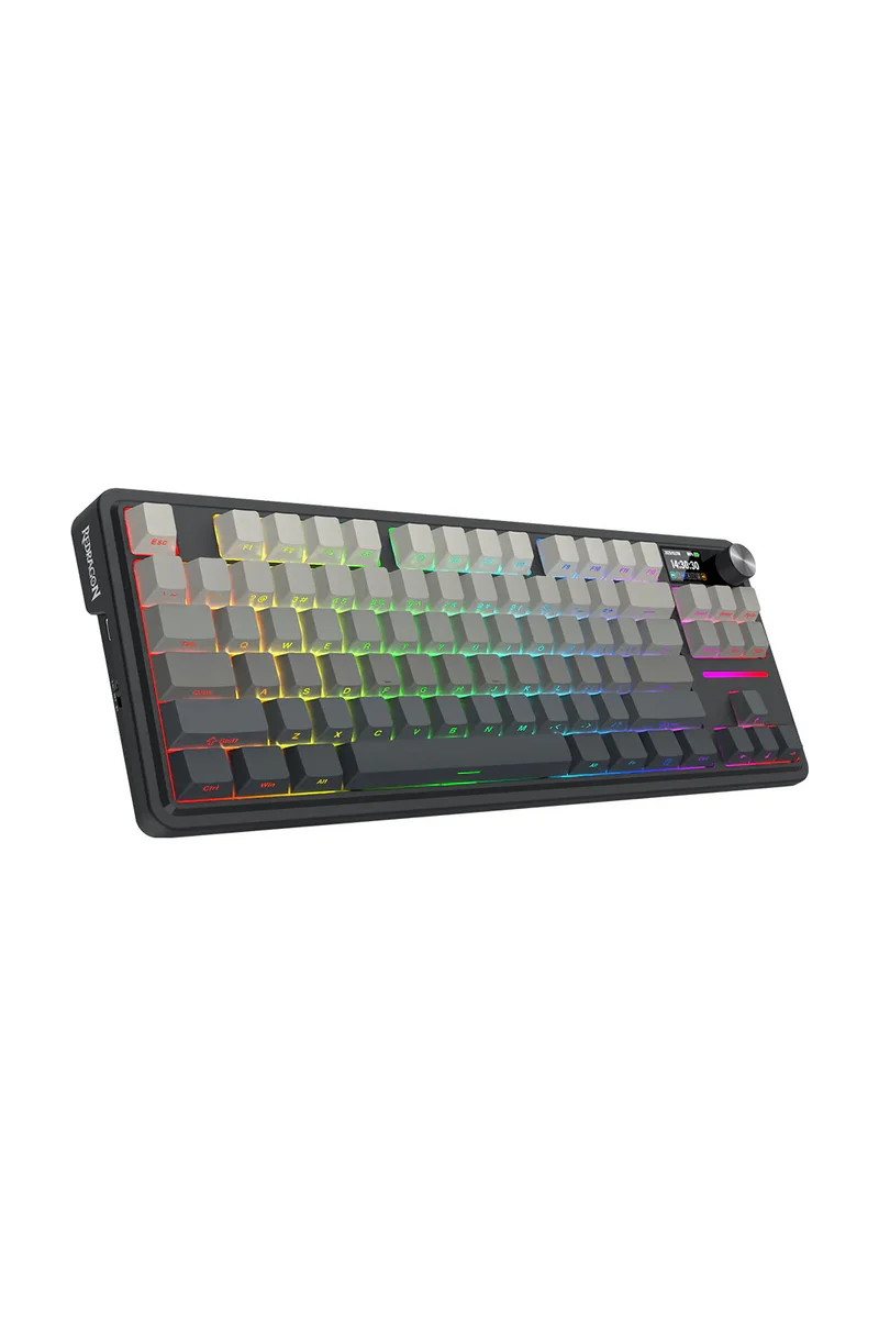 لوحة مفاتيح ألعاب ميكانيكية ريدراجون K743SP-RGB-PRO أنطونيوم بشاشة LCD - تصميم 75% / إضاءة RGB قابلة للتخصيص / رمادي