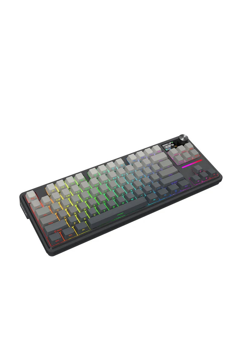 لوحة مفاتيح ألعاب ميكانيكية ريدراجون K743SP-RGB-PRO أنطونيوم بشاشة LCD - تصميم 75% / إضاءة RGB قابلة للتخصيص / رمادي