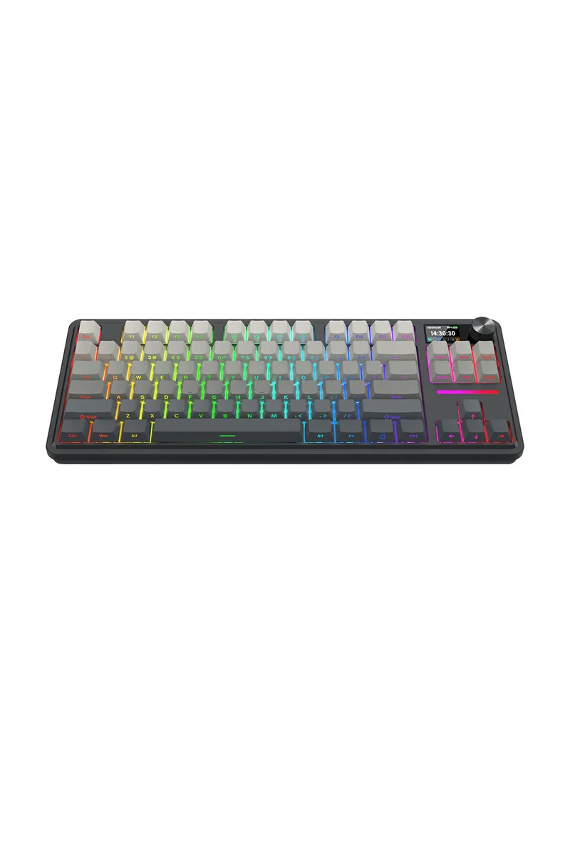 لوحة مفاتيح ألعاب ميكانيكية ريدراجون K743SP-RGB-PRO أنطونيوم بشاشة LCD - تصميم 75% / إضاءة RGB قابلة للتخصيص / رمادي