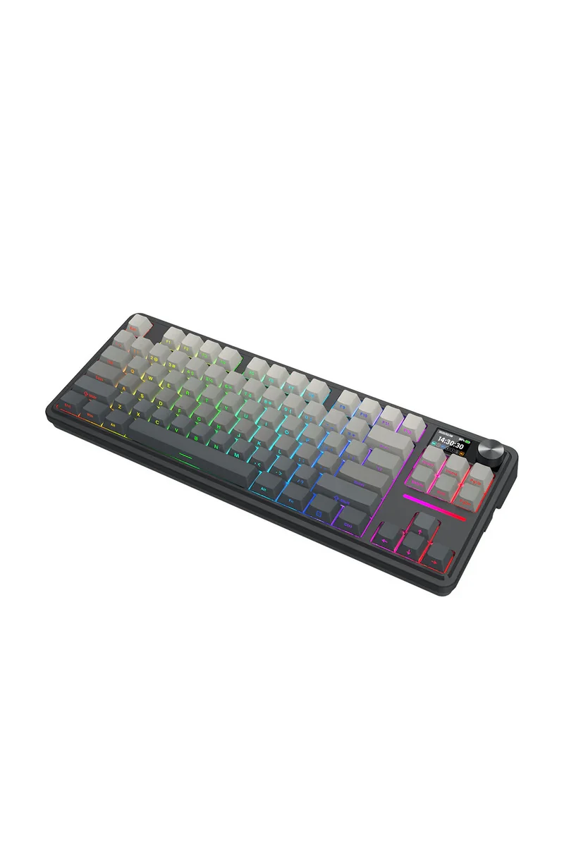 لوحة مفاتيح ألعاب ميكانيكية ريدراجون K743SP-RGB-PRO أنطونيوم بشاشة LCD - تصميم 75% / إضاءة RGB قابلة للتخصيص / رمادي