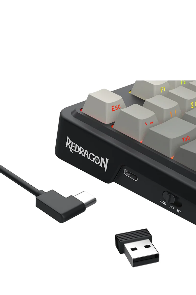 لوحة مفاتيح ألعاب ميكانيكية ريدراجون K743SP-RGB-PRO أنطونيوم بشاشة LCD - تصميم 75% / إضاءة RGB قابلة للتخصيص / رمادي