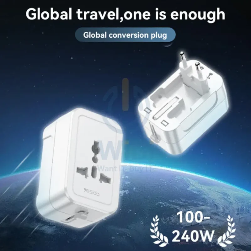 Yesido MC32 Universal Charger Plug Convertor - White