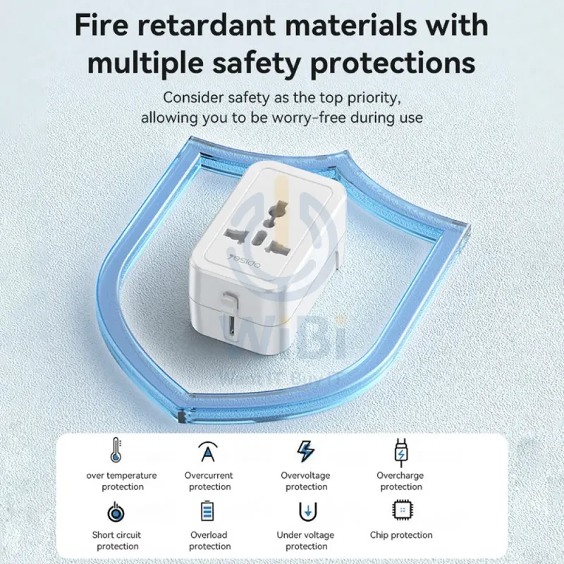 Yesido MC32 Universal Charger Plug Convertor - White