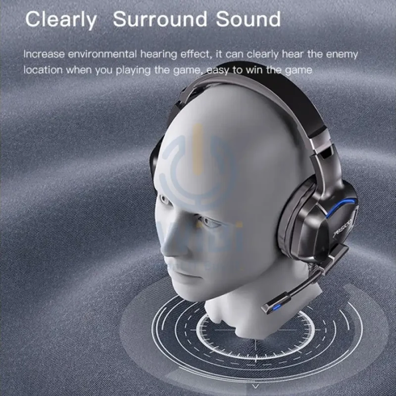 Yesido EK01 Gaming HeadPhone With Microphone - 1.2M / 3.5mm Jack / USB - Black