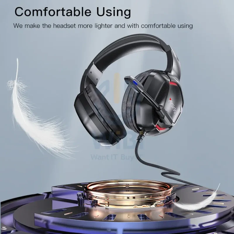 Yesido EK01 Gaming HeadPhone With Microphone - 1.2M / 3.5mm Jack / USB - Black