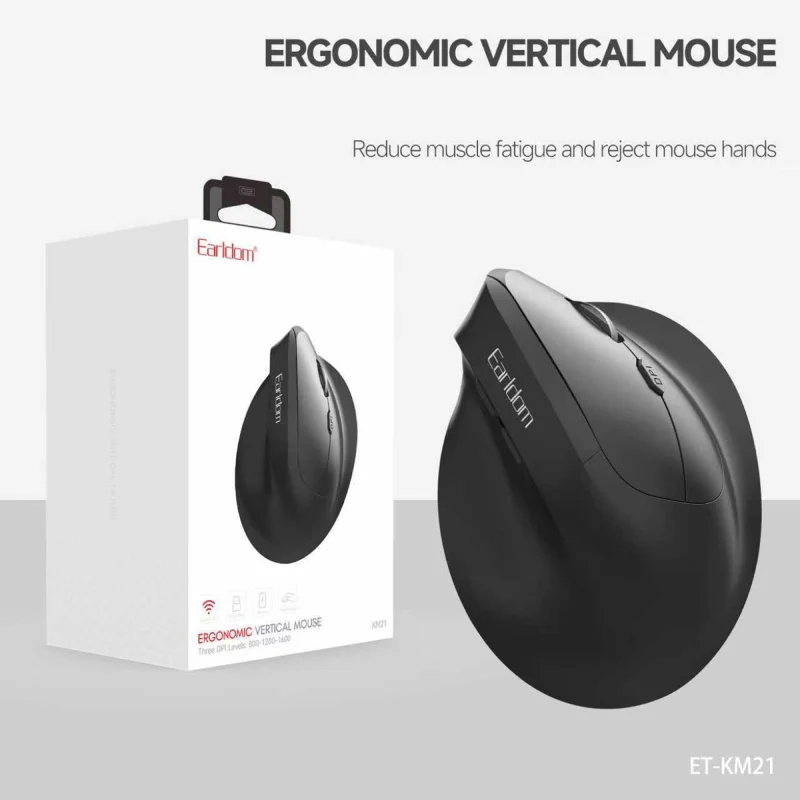 ماوس إيرلدوم KM21 عمودي مريح - أسود