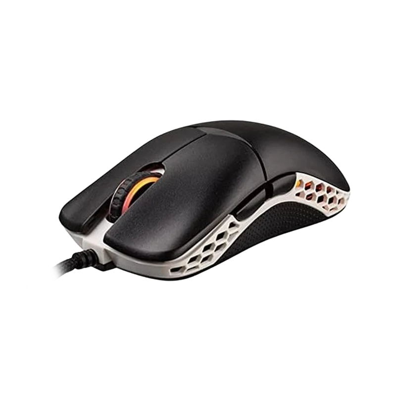 ماوس ألعاب داكي فيذر RGB سلكي بسويتش كايل، باللون الأسود/الأبيض