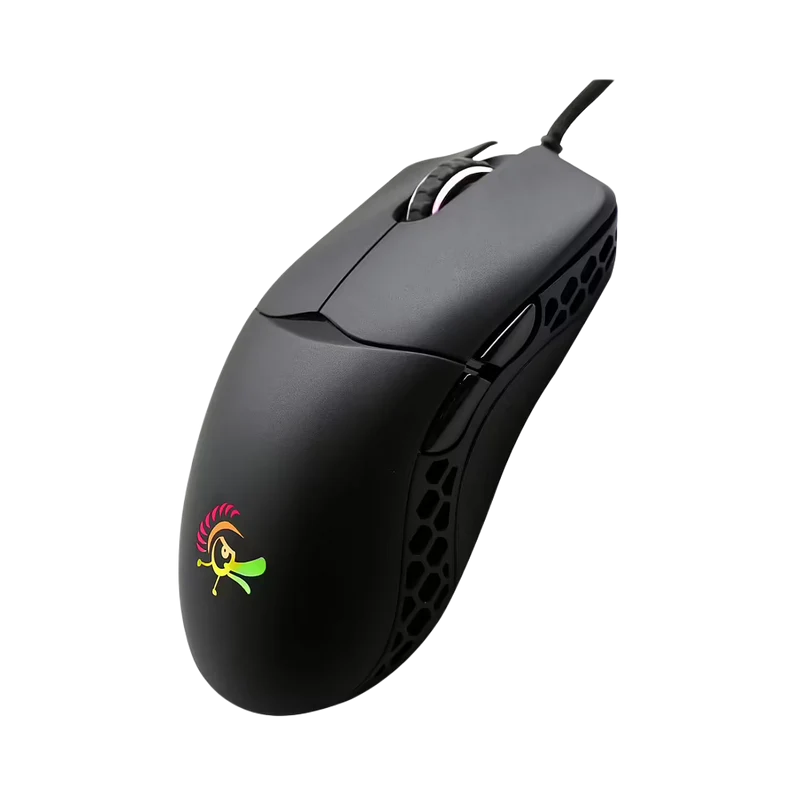 ماوس ألعاب دكي فيذر RGB سلكي بمفاتيح هانو – أسود