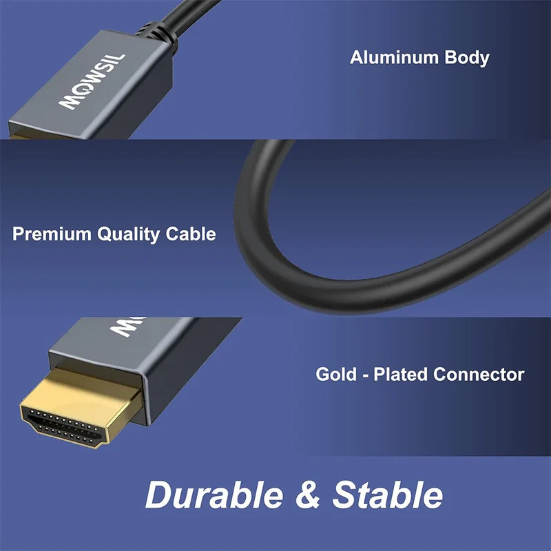 كابل موصيل VGA إلى HDMI مع صوت، بطول 2 متر