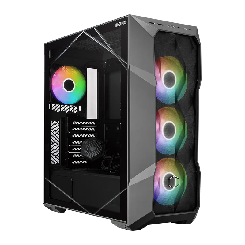 حافظة كمبيوتر كولر ماستر TD500 ماكس + مزود طاقة جولد 850 واط ATX3.0 ماكس + تبريد ML360 أتموس ماكس