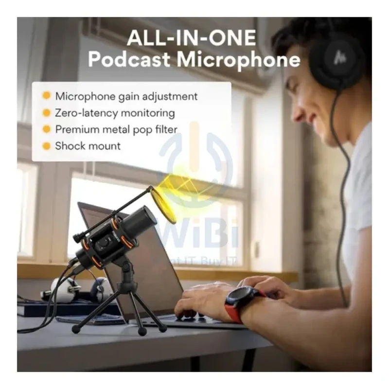 Maonocaster AU-PM471TS Studio Bundle USB PC Microphone - Black