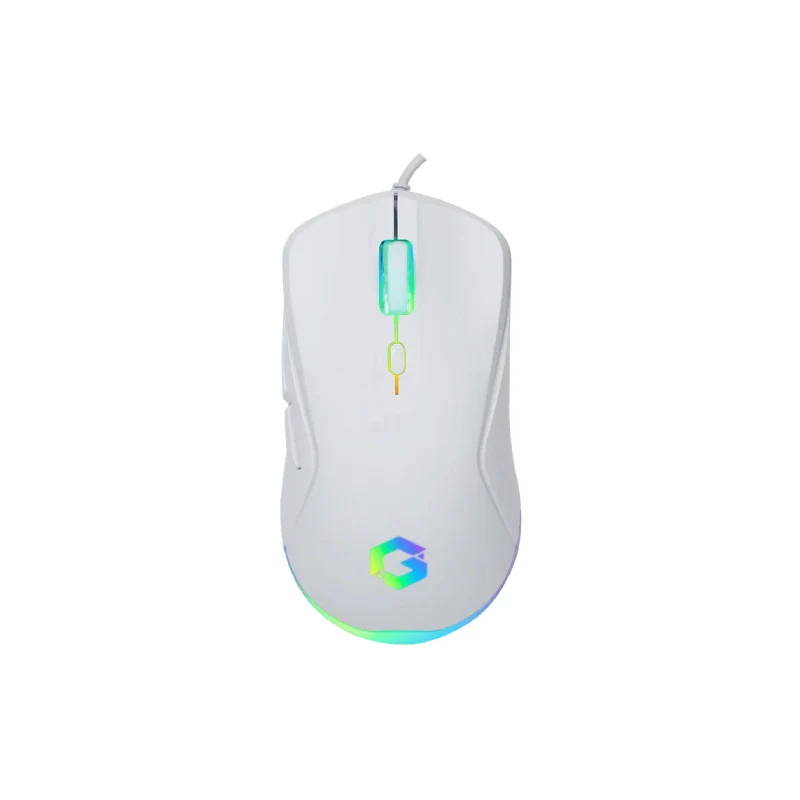 باقة ألعاب جيم أون GO-CYPHERW-XL-W الكل في واحد، تتضمن لوحة مفاتيح وسماعة رأس وماوس ووسادة ماوس، باللون الأبيض