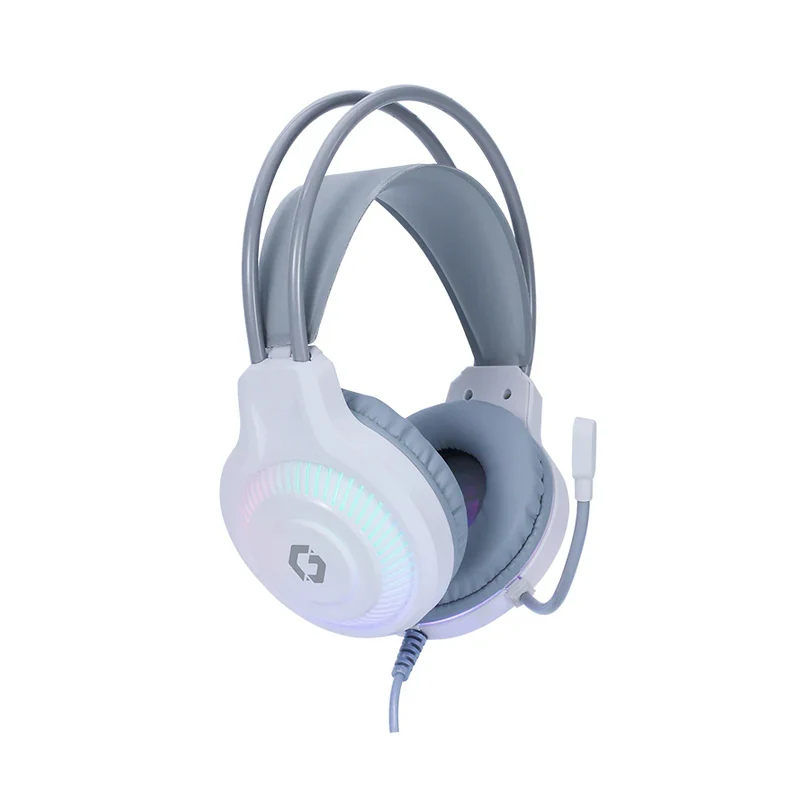 باقة ألعاب جيم أون GO-CYPHERW-XL-W الكل في واحد، تتضمن لوحة مفاتيح وسماعة رأس وماوس ووسادة ماوس، باللون الأبيض