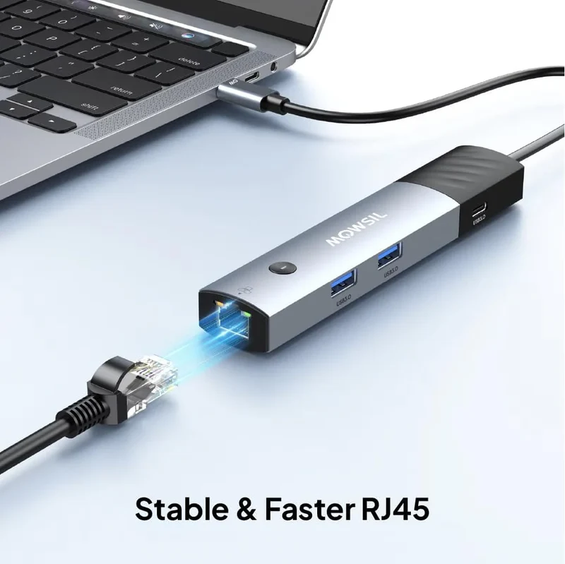 Mowsil 6-in-1 USB-C Hub Docking Station - HDMI / 100W PD / RJ45 / USB 3.0 / USB-C