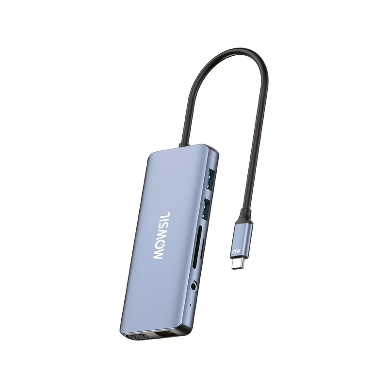 محطة توصيل موسيل 11 في 1 يو إس بي سي - إتش دي إم آي / VGA / RJ45 / يو إس بي / تايب سي / SD / TF / فضي