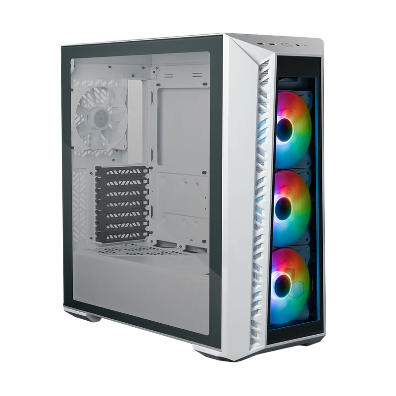 حافظة كولر ماستر ماستربوكس MB520 ميش ARGB ATX، تاور متوسط، باللون الأبيض