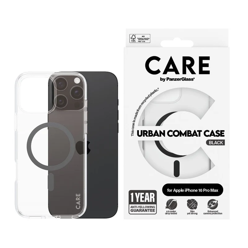 PanzerGlass Urban Combat Flagship MagSafe Case For Apple iPhone 16 Pro Max - Black