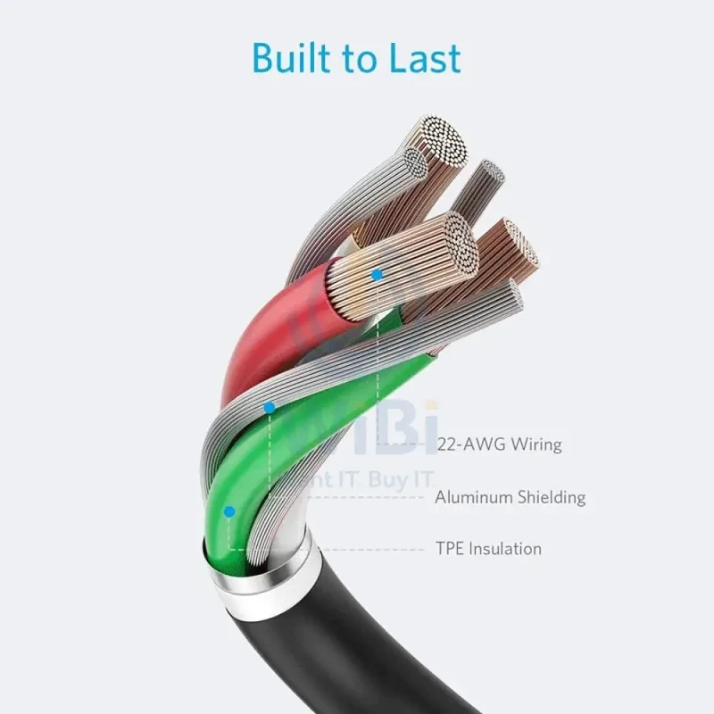 كابل شحن أنكر C89 باور لاين II يو إس بي A إلى لايتنينج، بطول 0.9 متر / 3 قدم، أسود