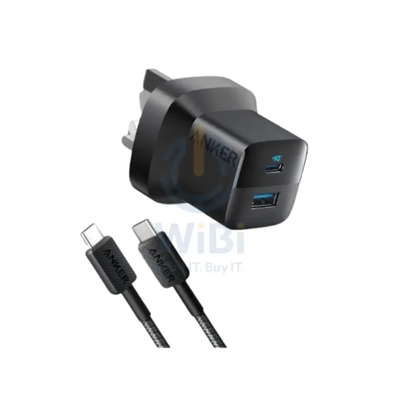 Anker 323 Charger with 322 USB-C to USB-C Cable (33W , 3ft) -Black