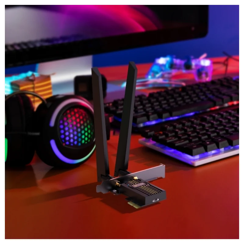 محول تي بي-لينك آرتشر TBE400E BE6500، واي فاي 7، بلوتوث 5.4، PCIe، بسرعة 2882 ميجابت في الثانية بتردد 5 جيجاهرتز، PCIe